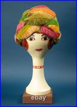Vintage Christian Dior Hat, Bee Hive Sequins, Feathers, Millinery, New York Paris