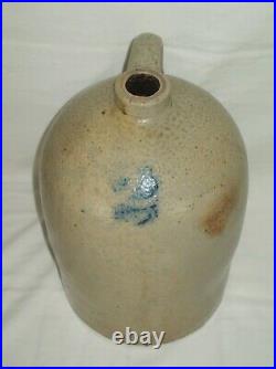 Vintage Cobalt Blue #2 Bee Hive Stoneware Crock Jug This Antique Displays Well
