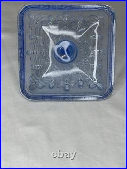 Vintage Indiana Glass Tiara Honey Bee Hive Box Candy Dish Footed Base Excellent