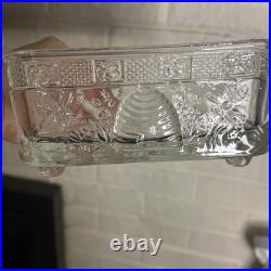 Vintage Indiana Tiara Clear Glass Honey Bee Hive Candy Dish BOTTOM ONLY
