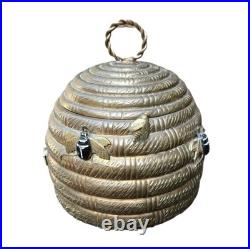 Vintage Mottahedeh Brass Beehive Box Bee Hive Lidded Jar Museum Reproduction