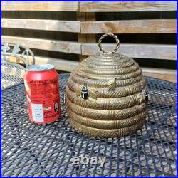 Vintage Mottahedeh Brass Beehive Box Bee Hive Lidded Jar Museum Reproduction
