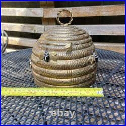 Vintage Mottahedeh Brass Beehive Box Bee Hive Lidded Jar Museum Reproduction