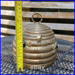 Vintage Mottahedeh Brass Beehive Box Bee Hive Lidded Jar Museum Reproduction