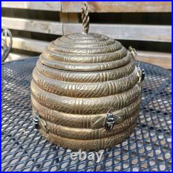 Vintage Mottahedeh Brass Beehive Box Bee Hive Lidded Jar Museum Reproduction