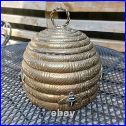 Vintage Mottahedeh Brass Beehive Box Bee Hive Lidded Jar Museum Reproduction
