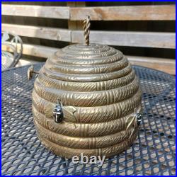 Vintage Mottahedeh Brass Beehive Box Bee Hive Lidded Jar Museum Reproduction