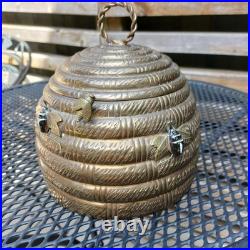 Vintage Mottahedeh Brass Beehive Box Bee Hive Lidded Jar Museum Reproduction