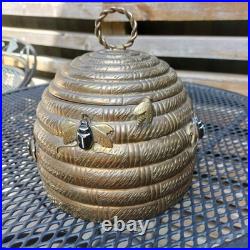 Vintage Mottahedeh Brass Beehive Box Bee Hive Lidded Jar Museum Reproduction