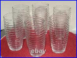 Vintage Rare Anchor Hocking Bee Hive Beehive 6 Tumbler Glass 14 oz Set of 6
