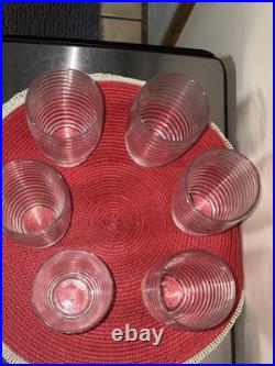 Vintage Rare Anchor Hocking Bee Hive Beehive 6 Tumbler Glass 14 oz Set of 6