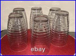 Vintage Rare Anchor Hocking Bee Hive Beehive 6 Tumbler Glass 14 oz Set of 6