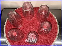 Vintage Rare Anchor Hocking Bee Hive Beehive 6 Tumbler Glass 14 oz Set of 6