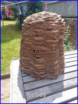 Vintage Rare French Bee Skep With Daub Garden Feature Cotswold 41cm Hive