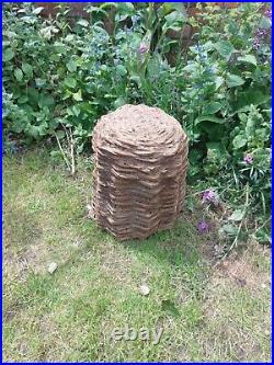 Vintage Rare French Bee Skep With Daub Garden Feature Cotswold 41cm Hive