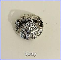 Vintage Sterling Silver Bee Hive Honey Pot With Sterling Dipper With Bee Handle