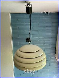 Vintage UFO Beehive Mid Century Pendant Space Age Lamp Atomic Design Light Metal