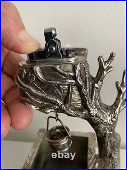 Vintage mid century tree with beehive working table lighter