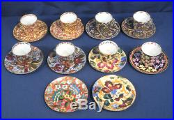 Vtg Antique Royal Vienna Beehive Mark 8 Demitasse Cup and + Saucer Sets Chintz