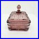 Vtg_Plum_Amethyst_Glass_Bee_Hive_Box_UV_Reactive_RARE_MINT_Indiana_Tiara_Footed_01_ba