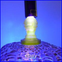 Vtg Plum Amethyst Glass Bee Hive Box UV Reactive RARE MINT Indiana Tiara Footed