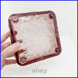 Vtg Plum Amethyst Glass Bee Hive Box UV Reactive RARE MINT Indiana Tiara Footed