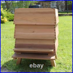 WBC Beehive Cedar Hive 3 Lifts Porch 2 Super 1 Brood Gabled Roof Beekeeping
