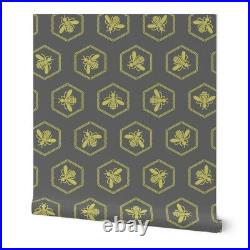 Wallpaper Roll Bee Hive Hives Yellow Modern Nursery Bumble 24in x 27ft