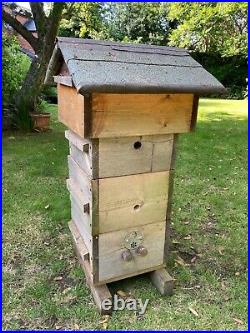 Warre bee hive. Three box modified design with extra thick walls, complete hive