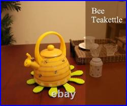 Whistling Tea Kettle for Stove Top Bee Hive Decor Enamel on Steel Teakettle, Te