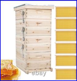 Wooden 4-Tier Langstroth Beehive Box, Beehives Hive Equipment