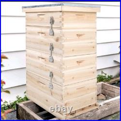 Wooden 4-Tier Langstroth Beehive Box, Beehives Hive Equipment