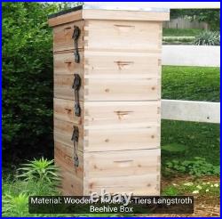 Wooden 4-Tier Langstroth Beehive Box, Beehives Hive Equipment