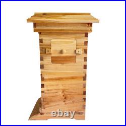 Wooden Bee Hive Mini Box Beekeeping Beehive House +4x Auto Honey Bee hive Frames