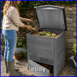 Wooden Beehive Compost Bin 288L with Lid & Access Hatch Grey