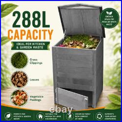Wooden Beehive Compost Bin 288L with Lid & Access Hatch Grey