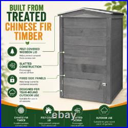 Wooden Beehive Compost Bin 288L with Lid & Access Hatch Grey