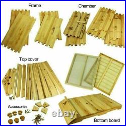 Wooden Beekeeping Tool Bee Hive Beehive House Box For 7x Auto Honey Hive Frames
