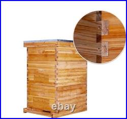 Wooden Beeswax Beehive Metal Top Cover with 30 Frames, 2 Deep Box and 1 Medium Box