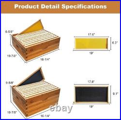 Wooden Beeswax Beehive Metal Top Cover with 30 Frames, 2 Deep Box and 1 Medium Box