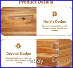 Wooden Beeswax Beehive Metal Top Cover with 30 Frames, 2 Deep Box and 1 Medium Box