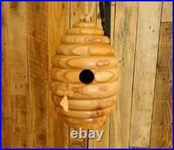 Wooden Bird House Nesting Box Round Bee Hive