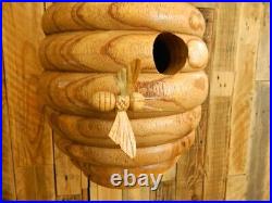 Wooden Bird House Nesting Box Round Bee Hive