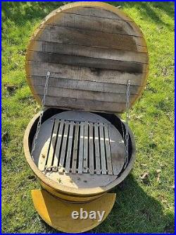 Yellow Bee Hive from Recycled Solid Oak Whiskey Barrel Garden Beekeeping
